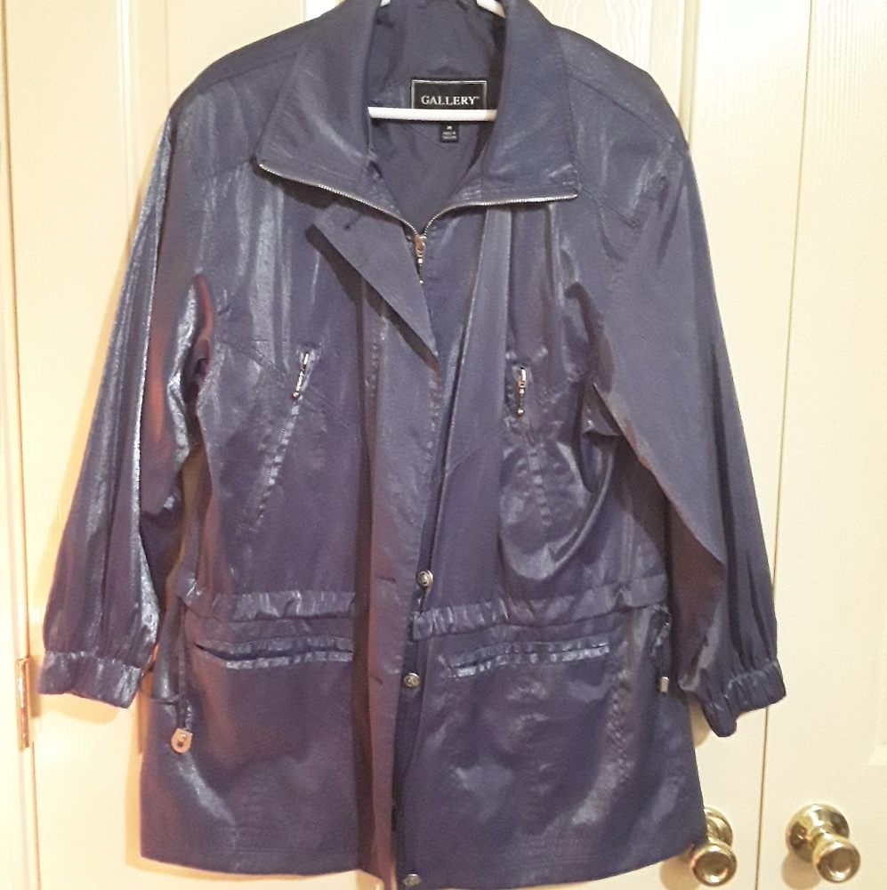 Gallery Drawstring Zip Up Utility Jacket - image 1